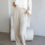 Wide leg releases trousers