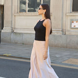 BLUSH SATIN SKIRT